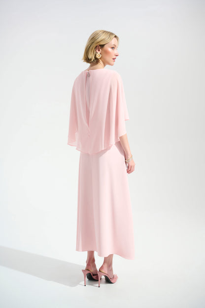 A-Line Dress with Chiffon Overlay