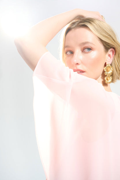 A-Line Dress with Chiffon Overlay