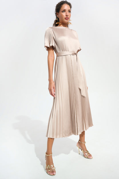 Pleated Fit and Flare Dress (S-XXL)