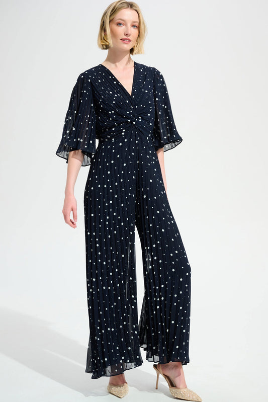 Pleated Polka Dot Jumpsuit (Size 2-22)