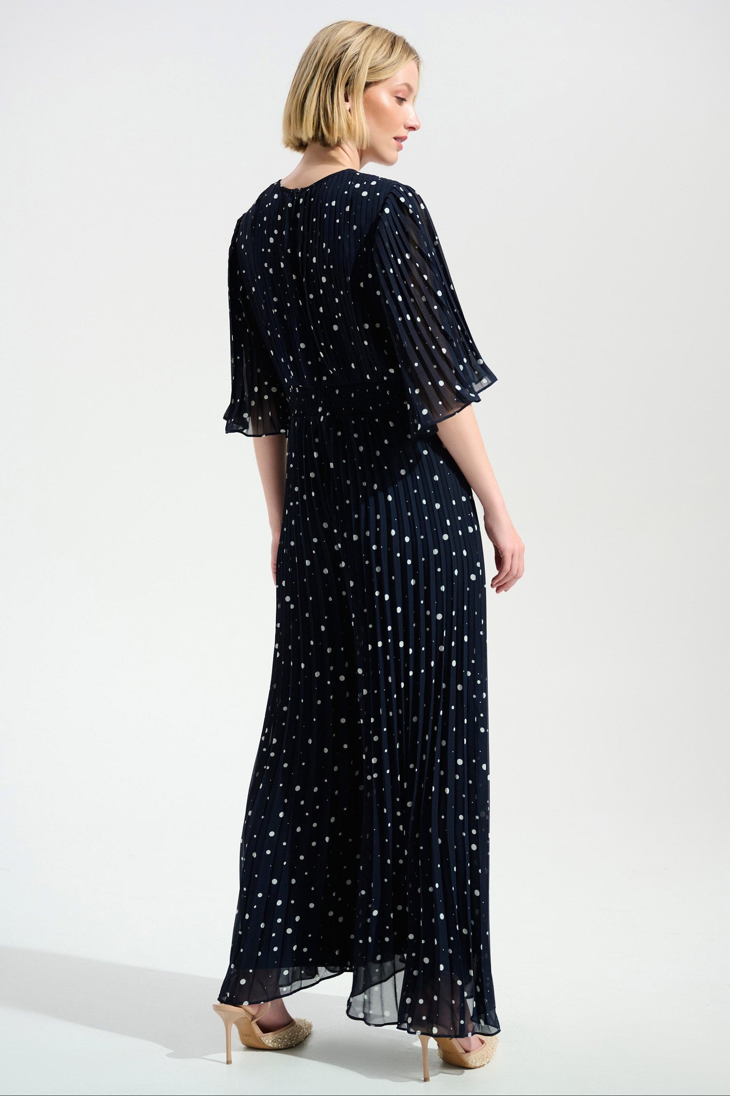Pleated Polka Dot Jumpsuit (Size 2-22)