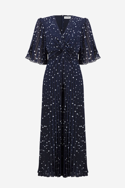 Pleated Polka Dot Jumpsuit (Size 2-22)