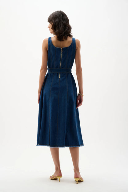 Denim Fit and Flare Midi Dress (S-XXL)