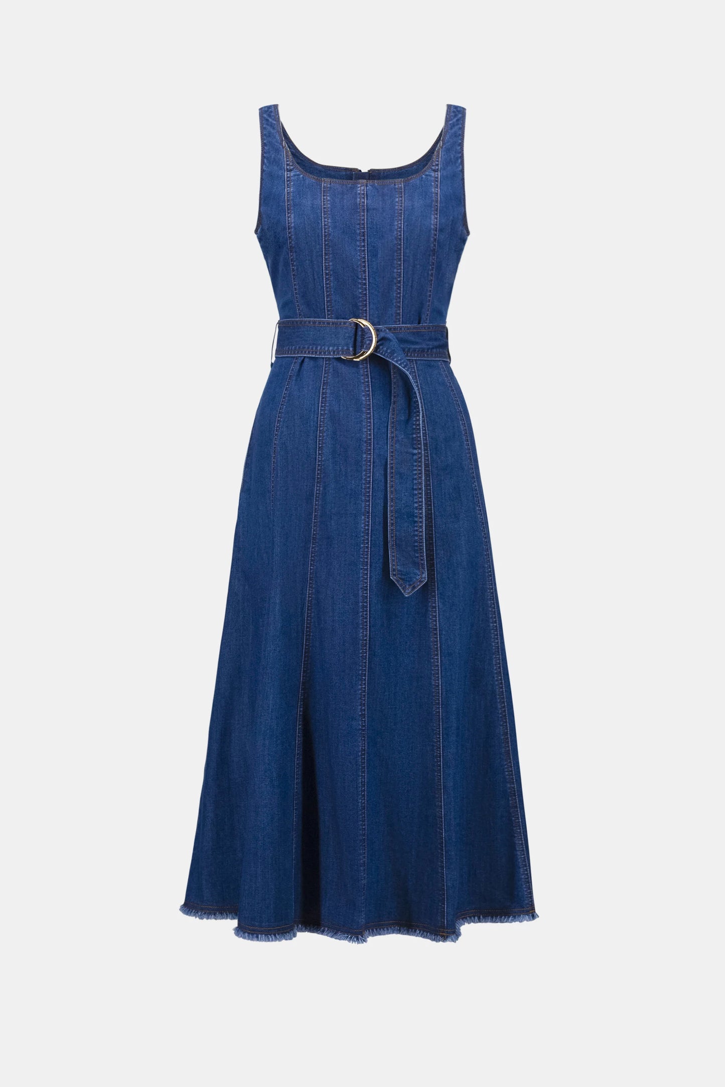 Denim Fit and Flare Midi Dress (S-XXL)