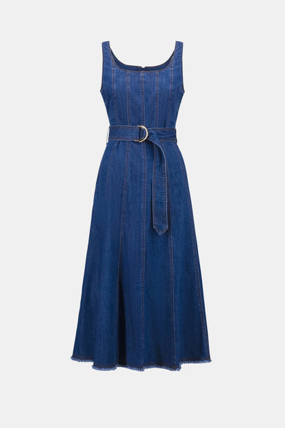 Denim Fit and Flare Midi Dress (S-XXL)