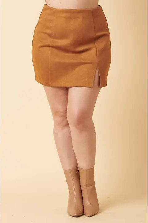 CURVE Faux Suede Mini Skirt