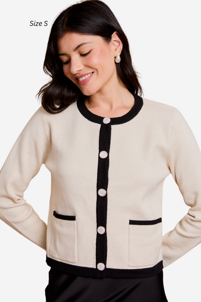 Contrast Trim Cardigan