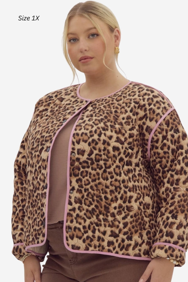 plus size leopard print quilted jacket winnipeg manitoba canada