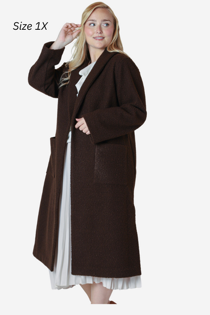 Plus size brown fall jacket 