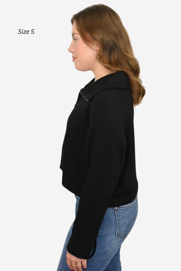 Half Zip Adjustable Knit Top (S-3X)