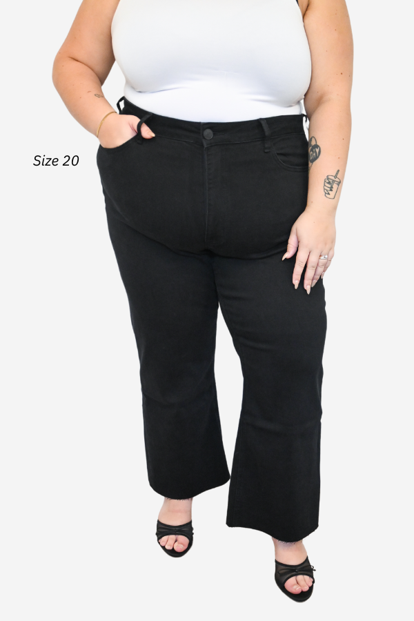 plus size black side leg jeans