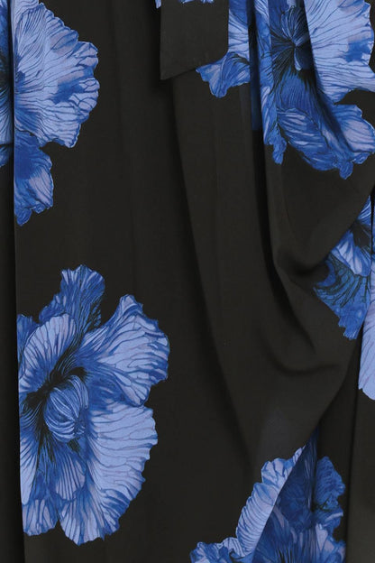 Blue Floral Halter Dress