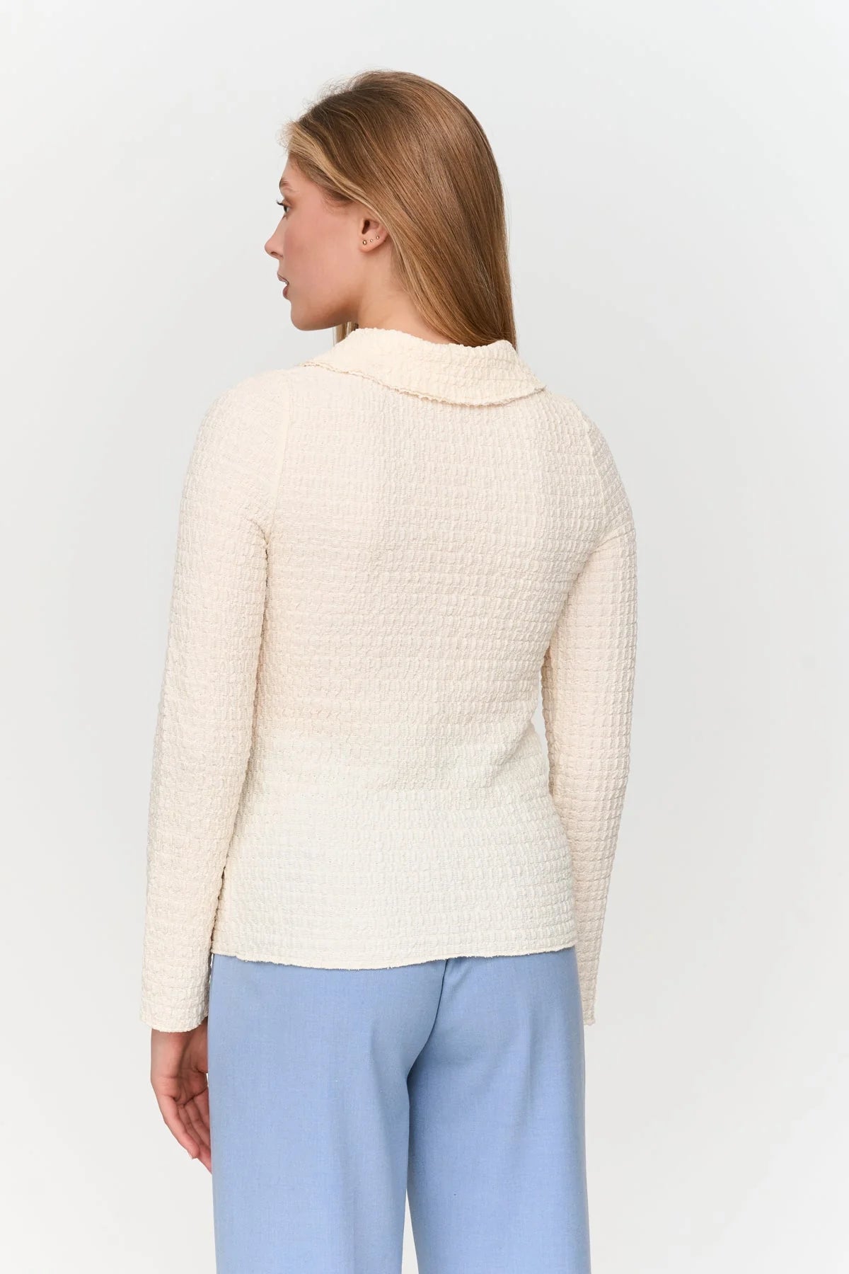 Popcorn Knit Button Up