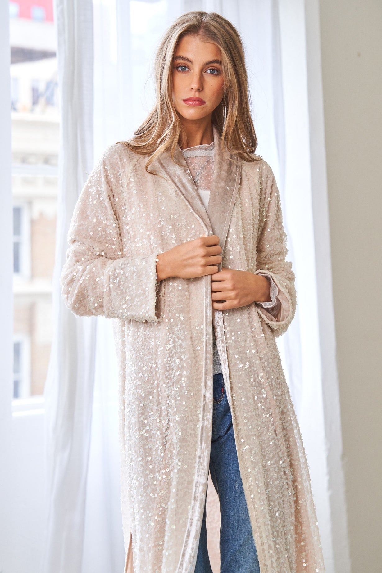 Long Sequin Duster -  Canada