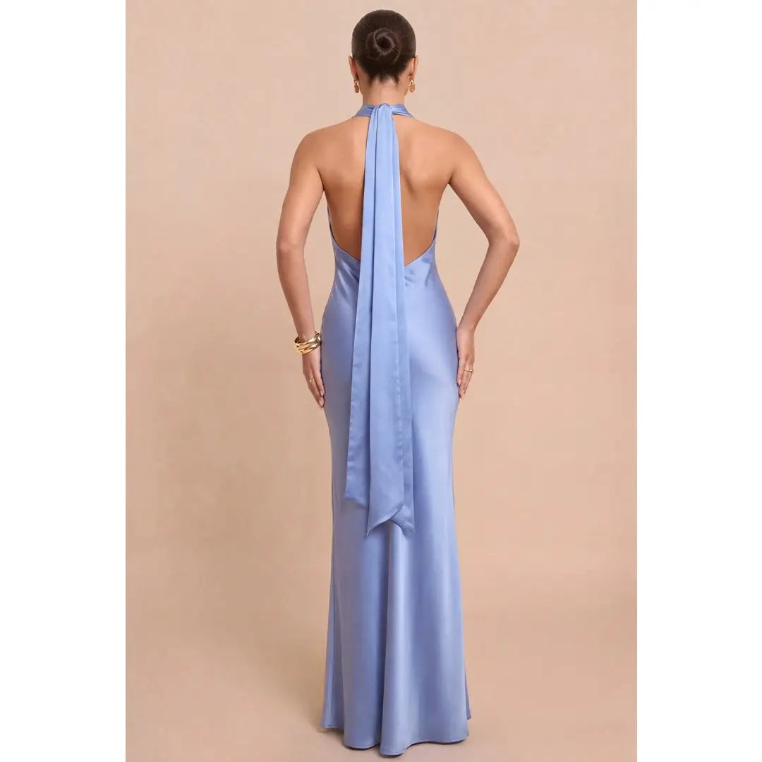 Low Back Satin Maxi Dress