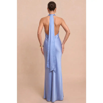 Low Back Satin Maxi Dress