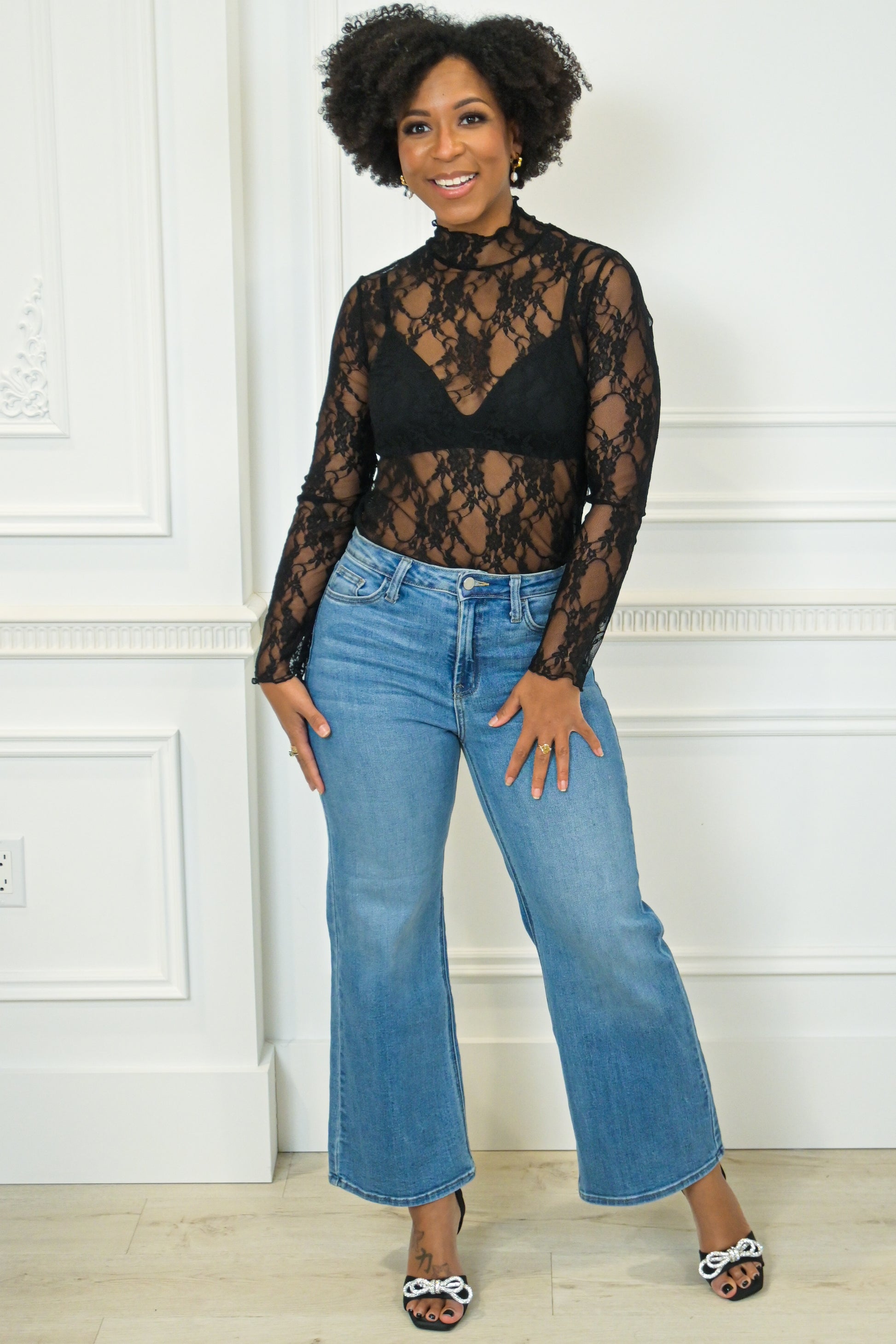 Sheer Lace Top (S-3X) – Valencia Boutique