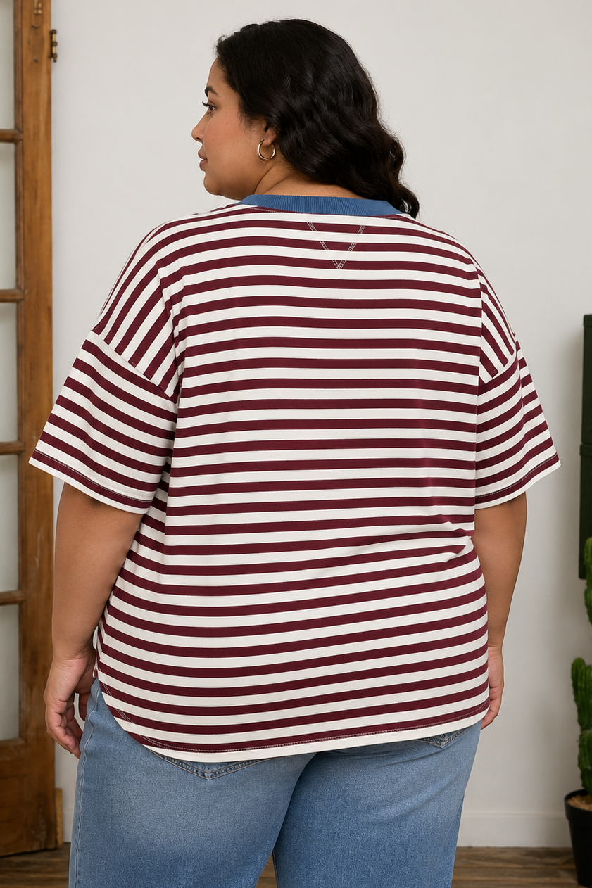 CURVE Striped Sporty Tee