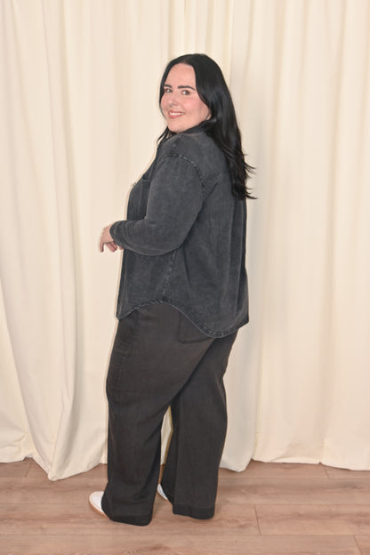 CURVE Knit Denim Shirt