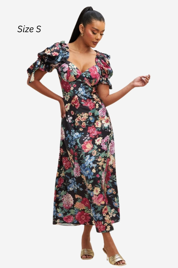 floral poets midi dress 