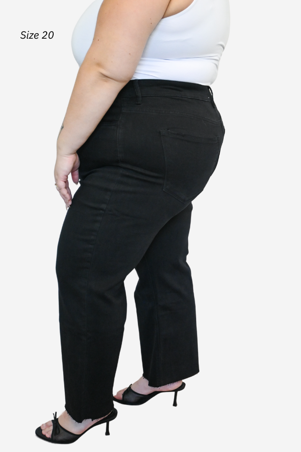 plus size black wide leg jeans