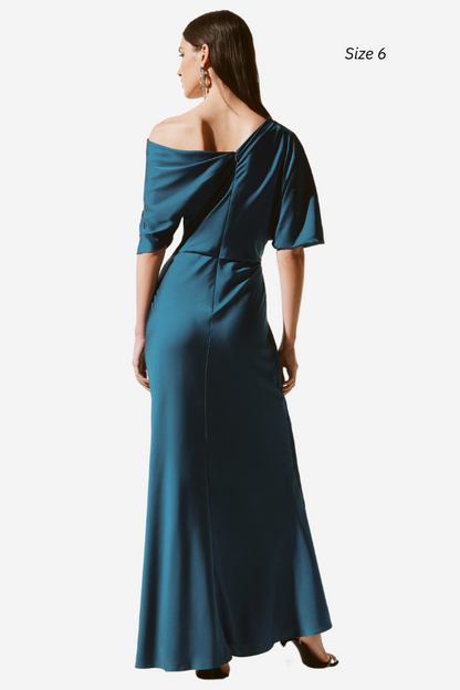 Joseph ribkoff teal trumpet gown
