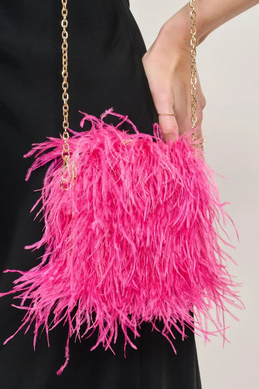 Hot Pink Feather Bag