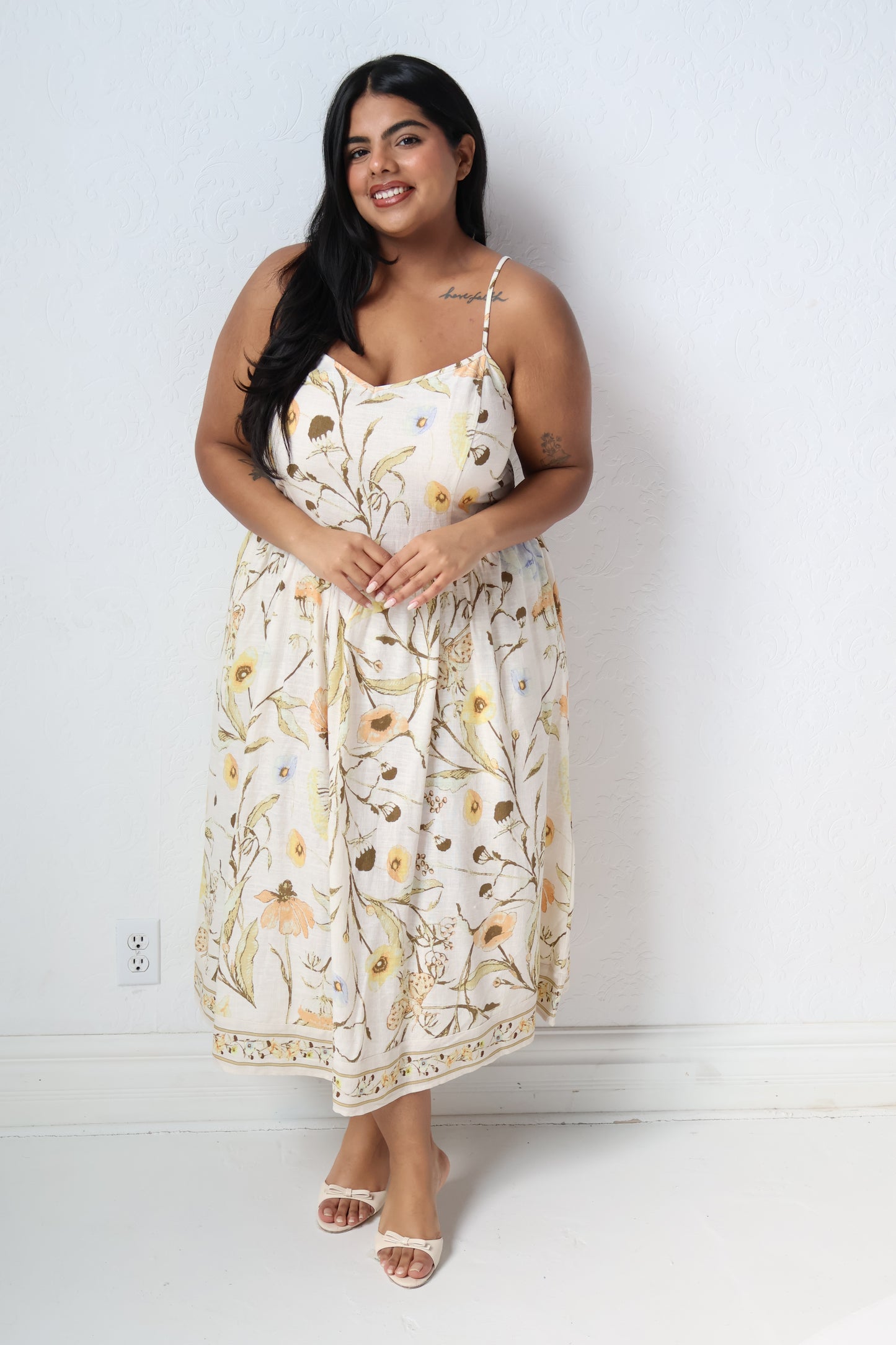 Vintage Garden Midi Dress (XS-2X)