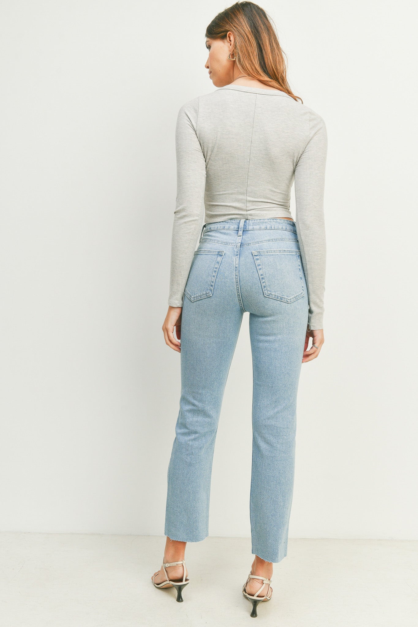 Light Wash Straight Leg Jeans