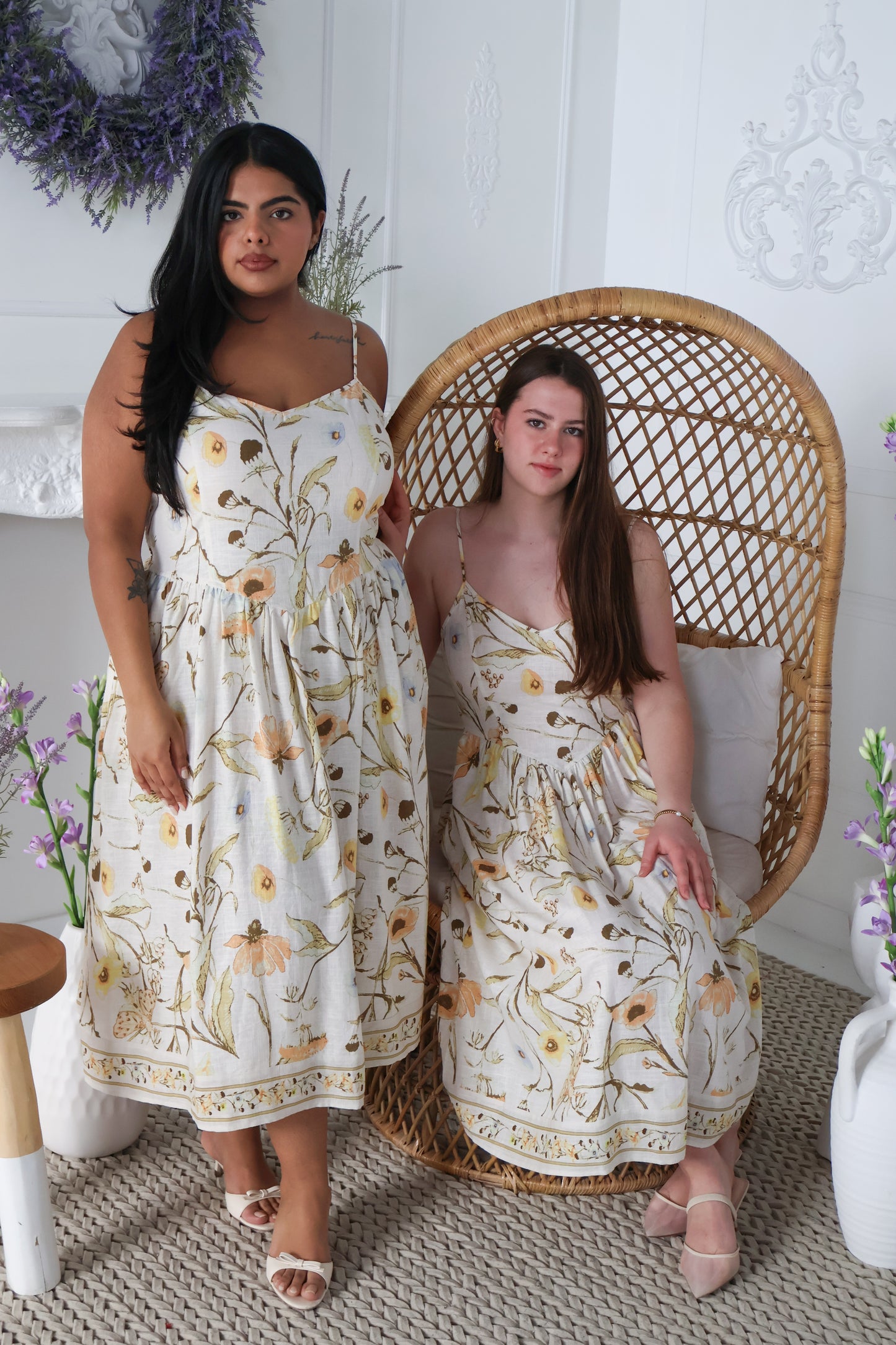 Vintage Garden Midi Dress (XS-2X)