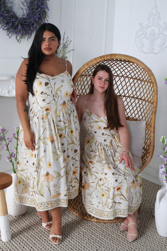 Vintage Garden Midi Dress (XS-2X)