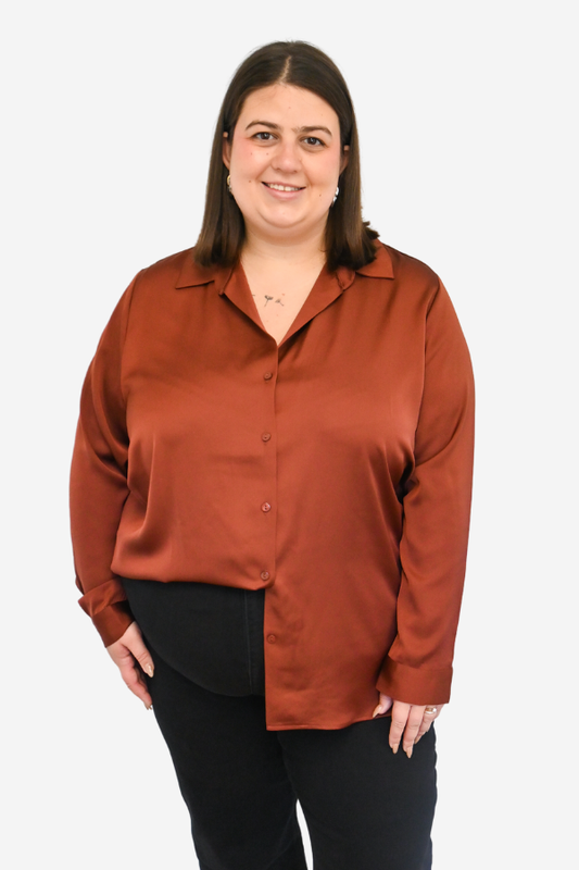 plus size button up shirt work shirt orange