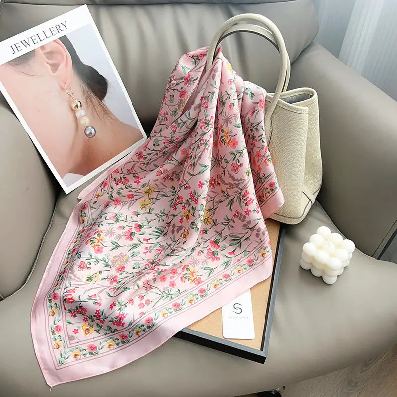 Floral Satin Scarf (2 colors)