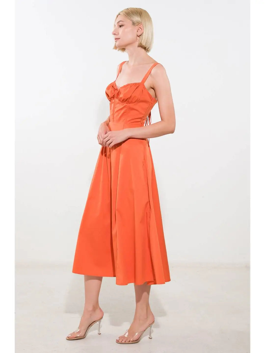 Bustier Fit & Flare Midi Dress