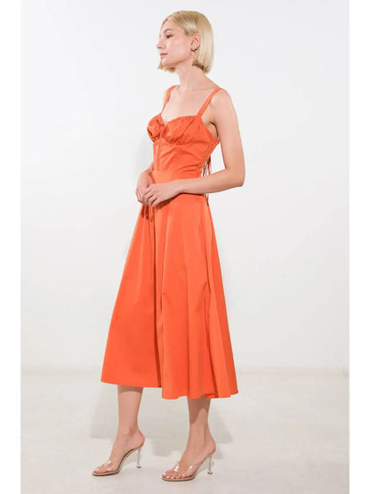Bustier Fit & Flare Midi Dress