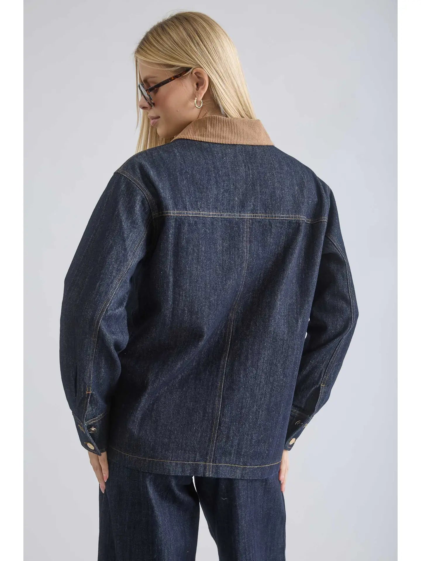 Curdoroy Collar Denim Jacket