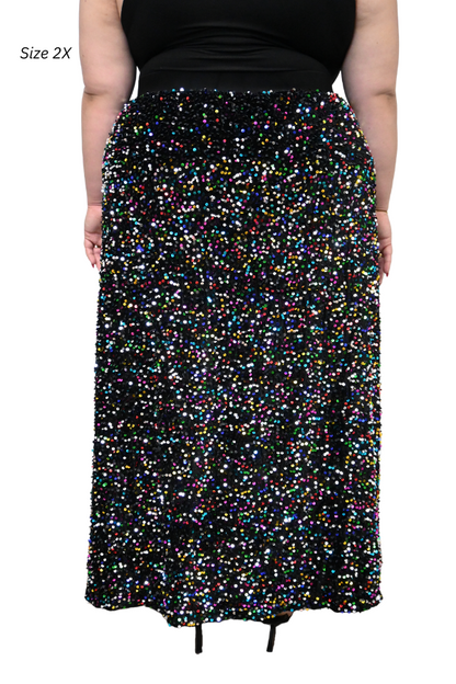 CURVE Rainbow Sequin Skirt