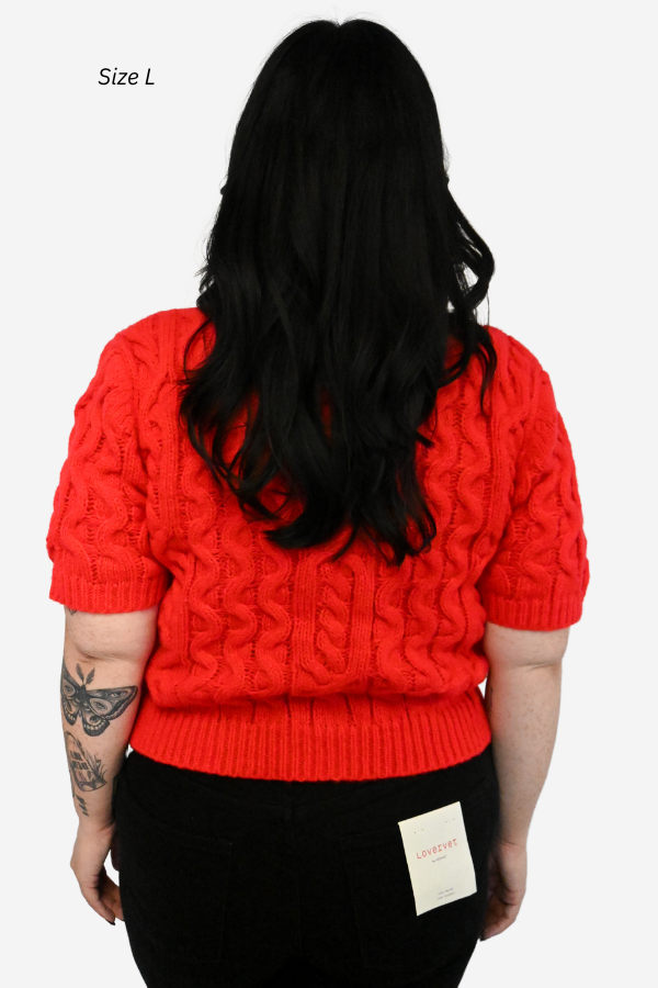 Cable Knit SS Cardigan (S-3X)