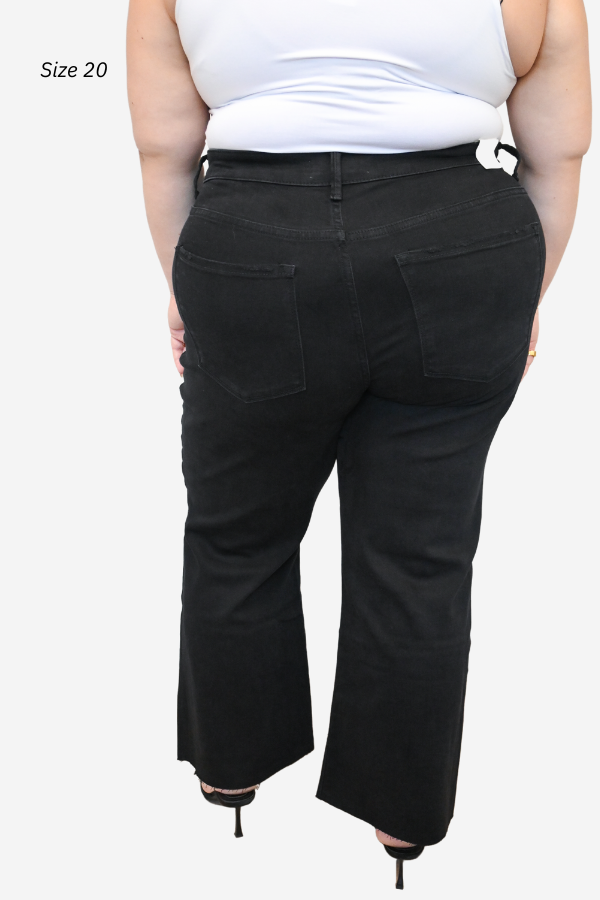 plus size black wide leg jeans