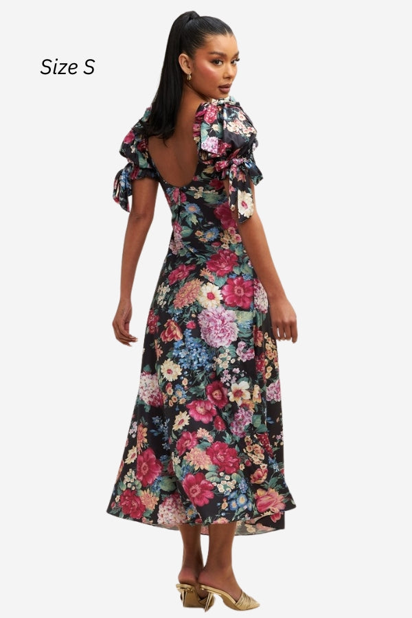 floral poets midi dress 