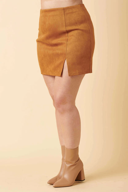 CURVE Faux Suede Mini Skirt
