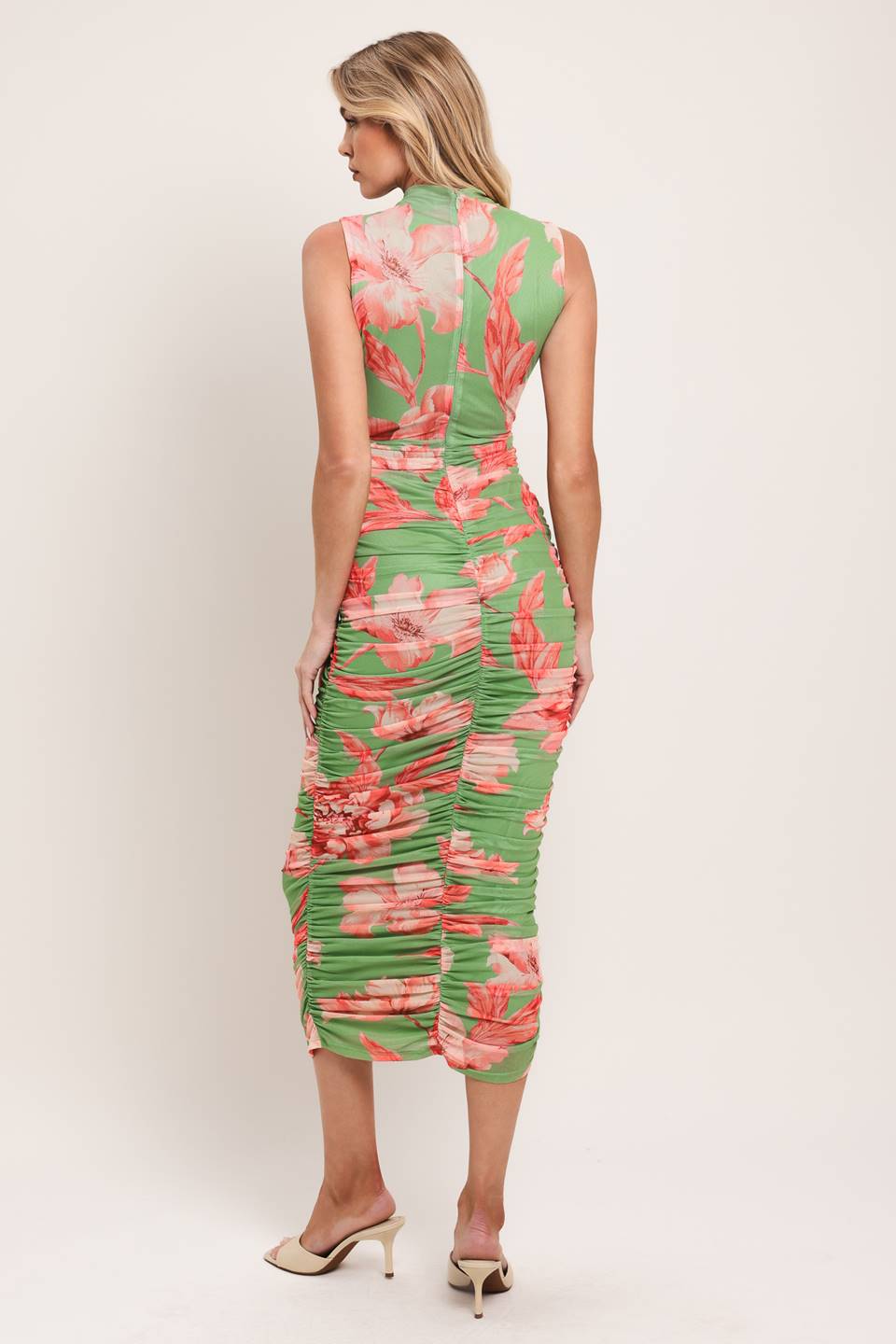 Printed Mesh Bodycon Dress (S-3X)