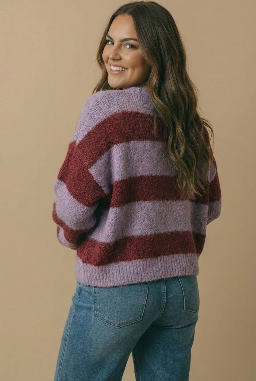 Striped Cardigan (S-3X)