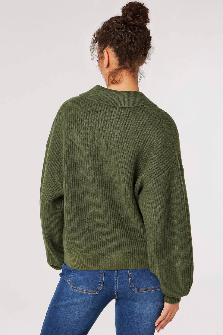 Collared Ribbed Jumper (XS-XXL)