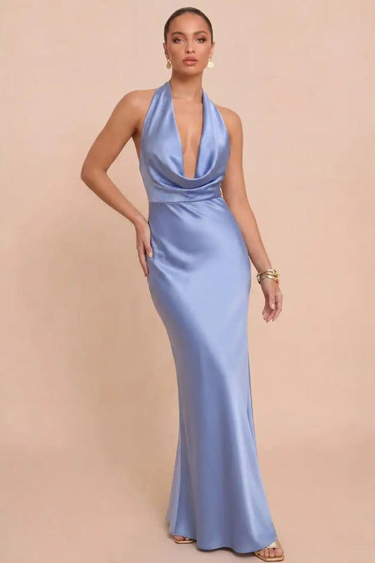 Low Back Satin Maxi Dress