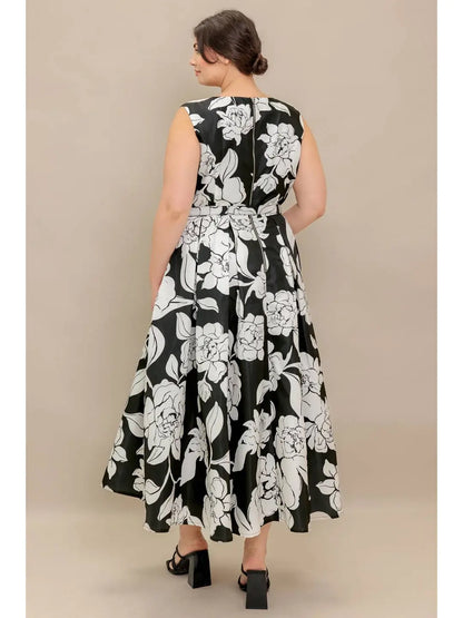 CURVE Floral Fit & Flare Midi Dress