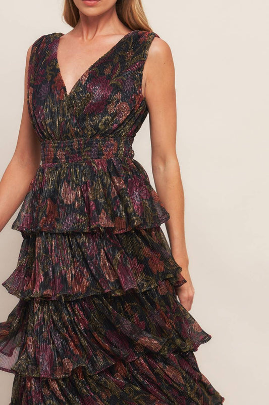 Lurex Tiered Maxi Dress