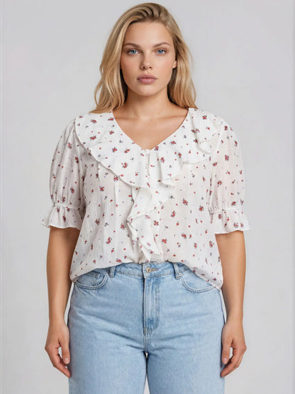 CURVE Lightweight Ruffle Blouse