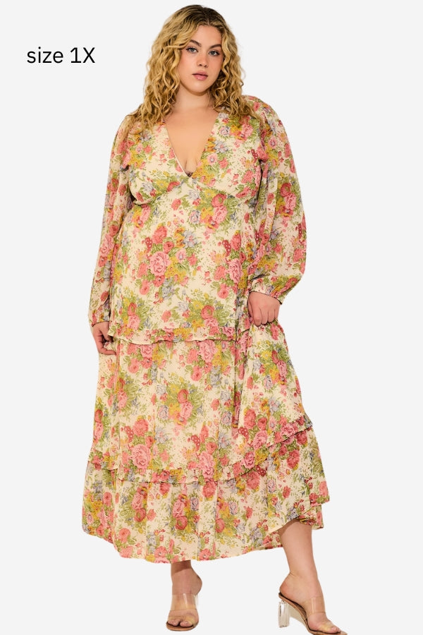 Wildflower Midi Dress (S-3X)