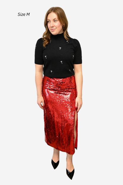 Sequin Midi Skirt